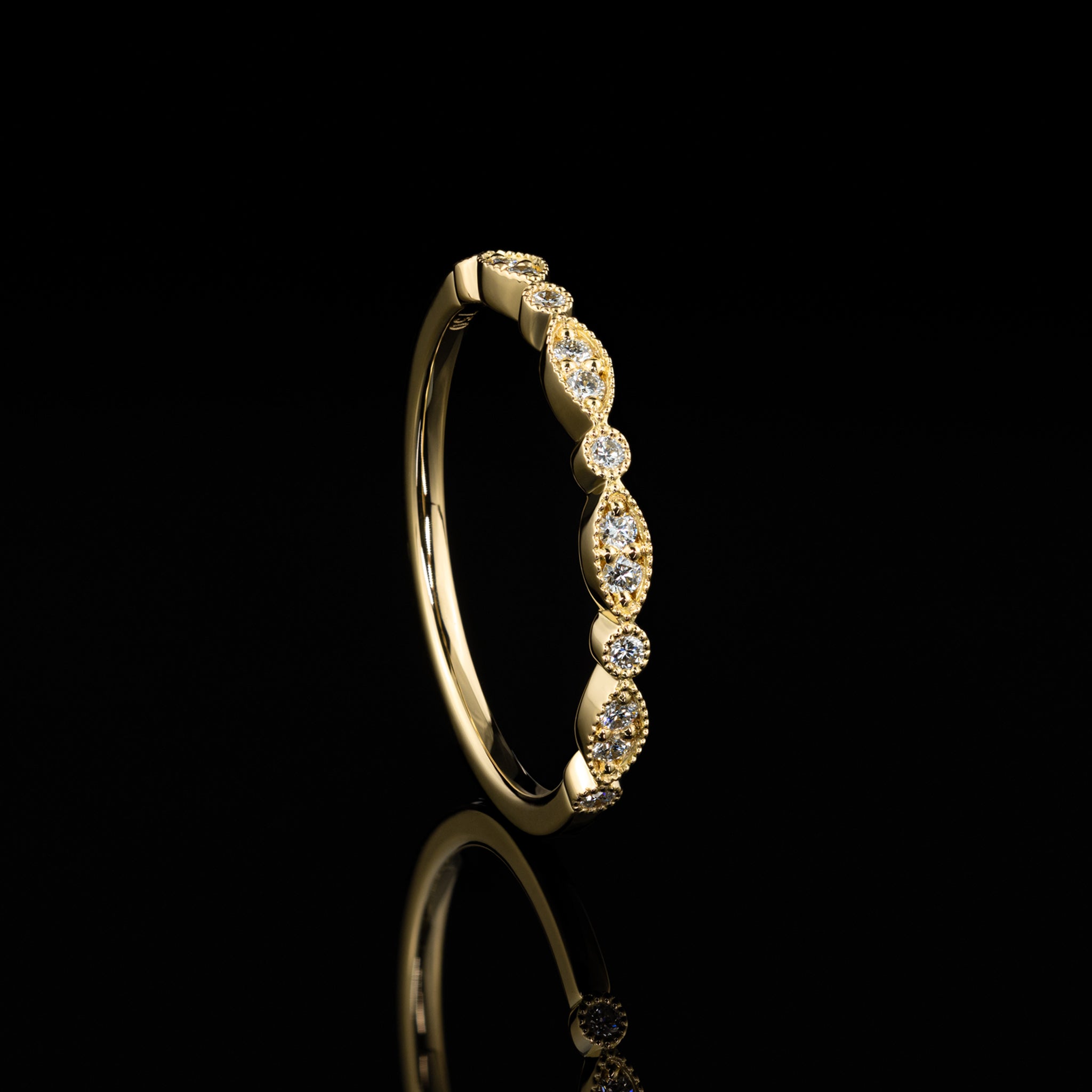 Besonderer Vorsteckring Ehering Liliana, Vintage, Goldschmiede, Goldzeit in Nürnberg, Gelbgold, Rendering
