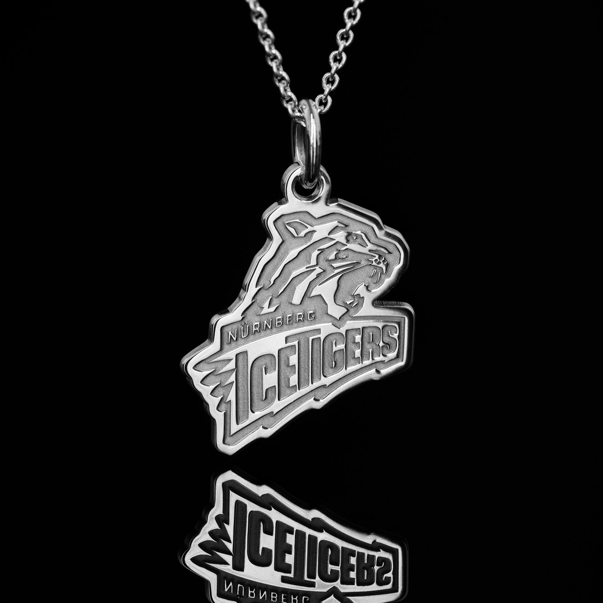Goldzeit X Ice Tigers Silberkette mit Logo-Anhänger