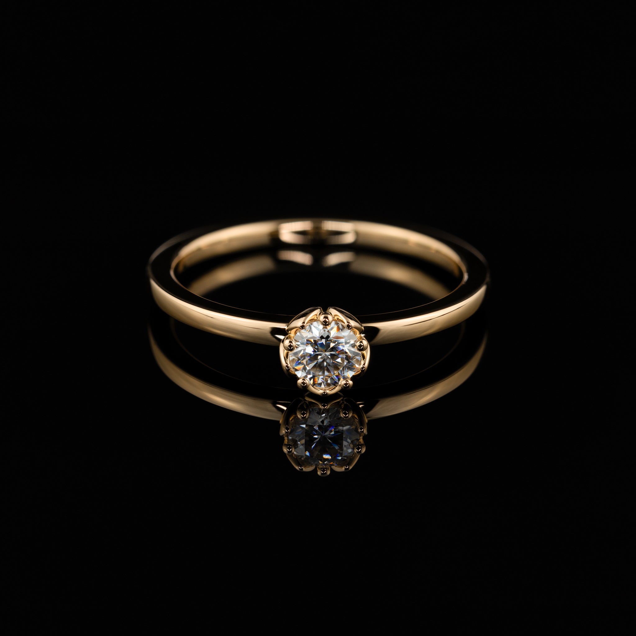 Roségold Flora 0.25ct böumiger Verlobungsring Goldzeit Nuernberg Goldschmiede