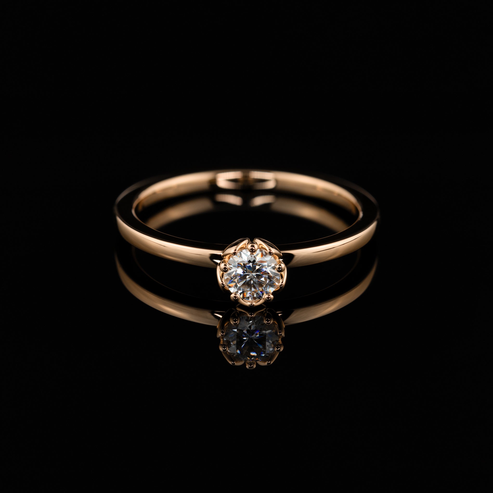 Rotgold Flora 0.25ct böumiger Verlobungsring Goldzeit Nuernberg Goldschmiede