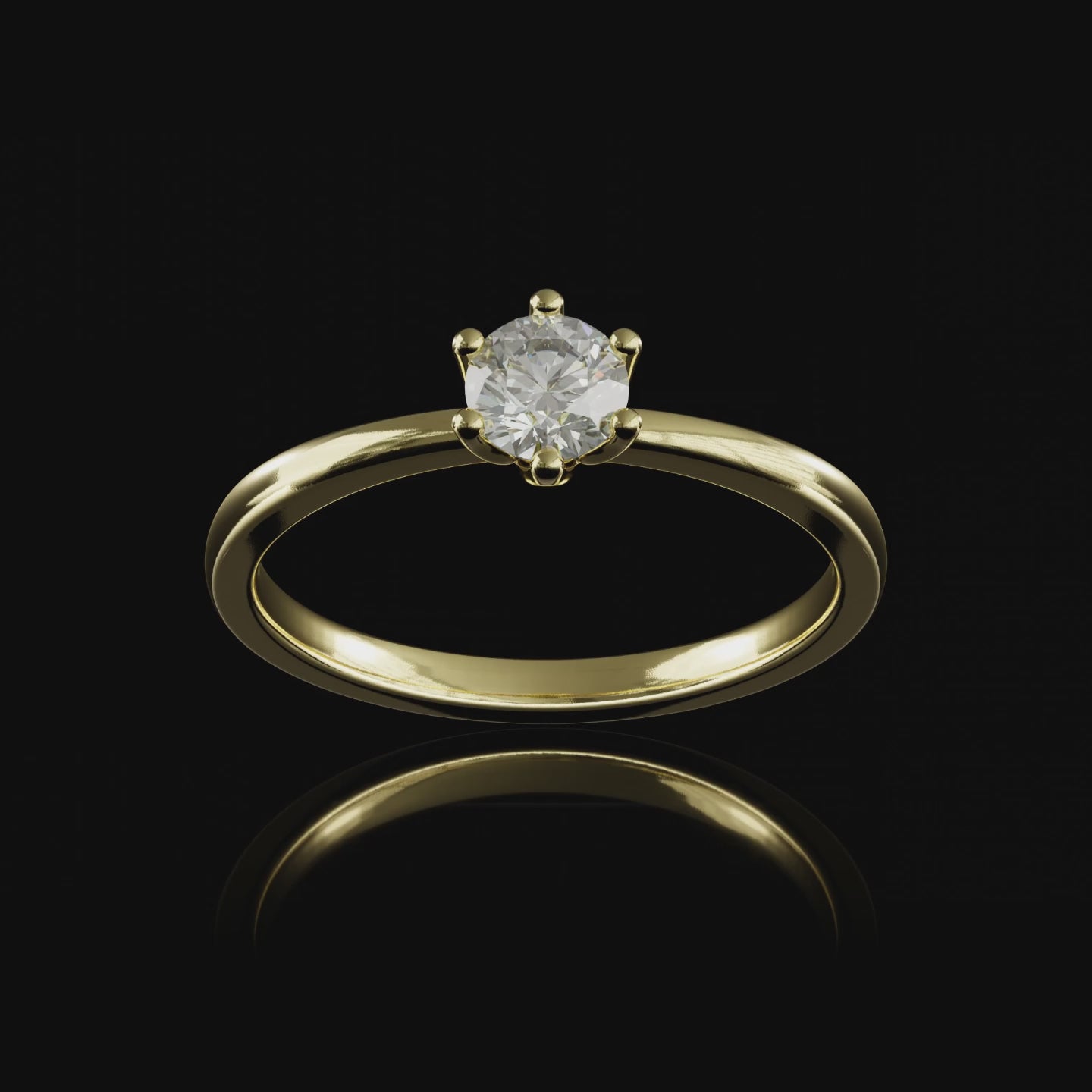 Verlobungsring Dilara Stackbar Gelbgold Turntable 360 Grad-Ansicht